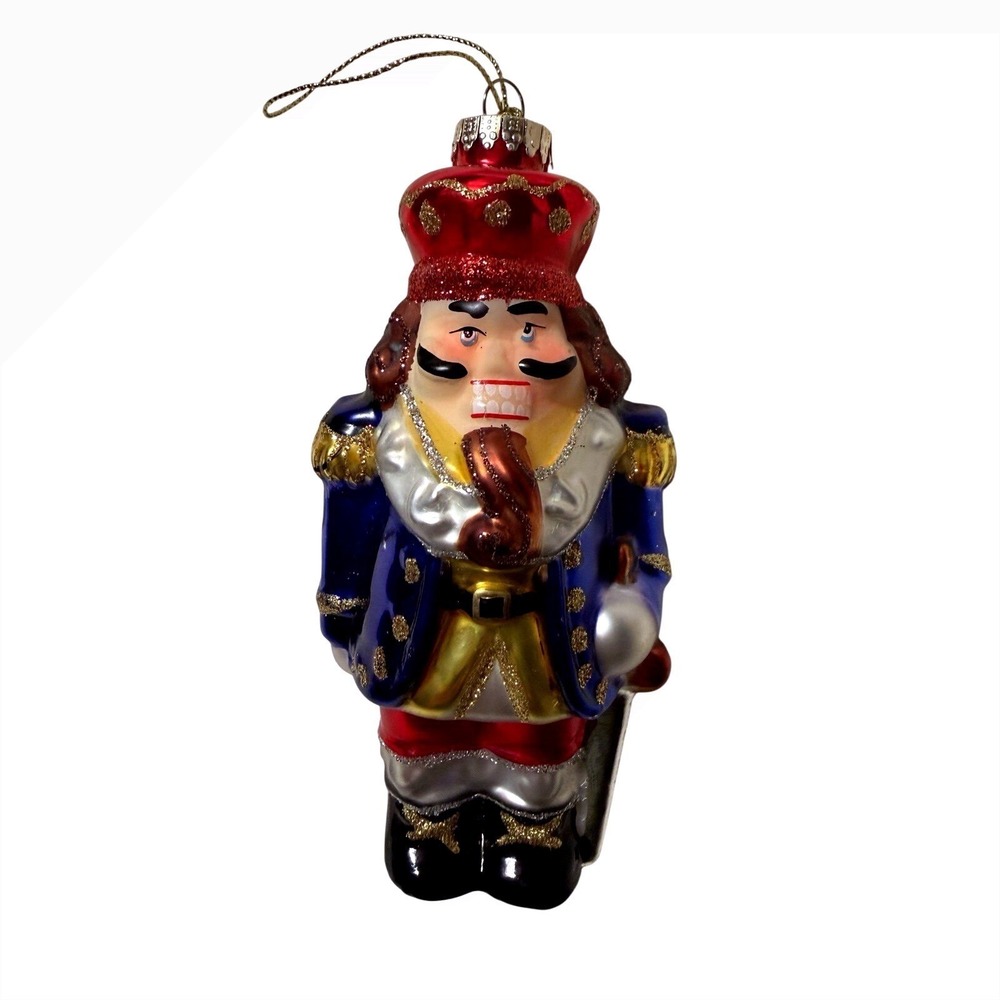 2010 KREBS Mouth Blown Glass NUTCRACKER Christmas Ornament H53